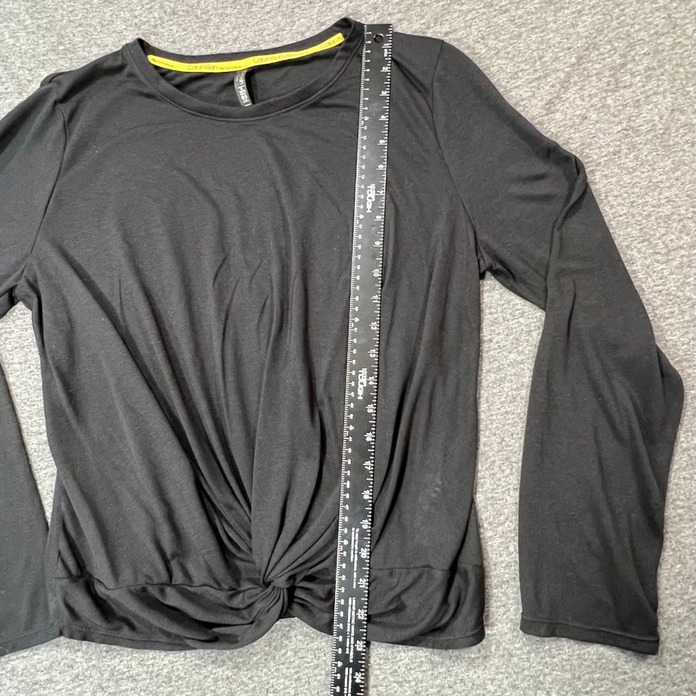 CALVIN Klein Performance Black Knot Long Sleeve Crew Neck Workout Shirt | Sz XL - Picture 10 of 11